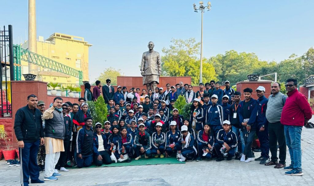 DDCA President Rohan Jaitley warmly welcoming tribal youths at the stadium